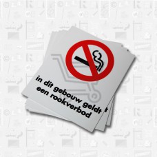 "Roken in dit gebouw verboden" bordjes